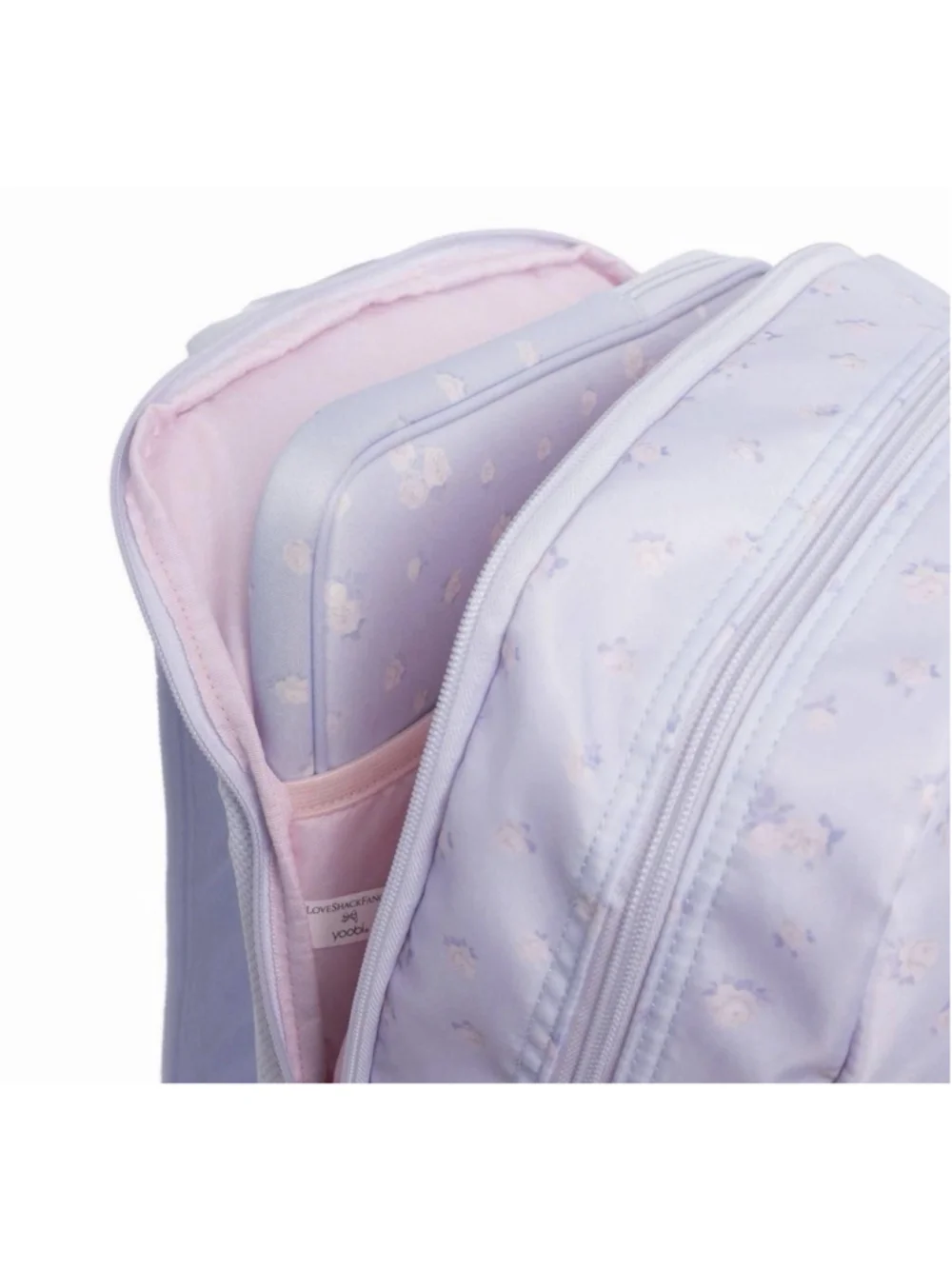 LoveShackFancy x Target Yoobi Everblooming Rosettes Ditsy Backpack Breezy Blue